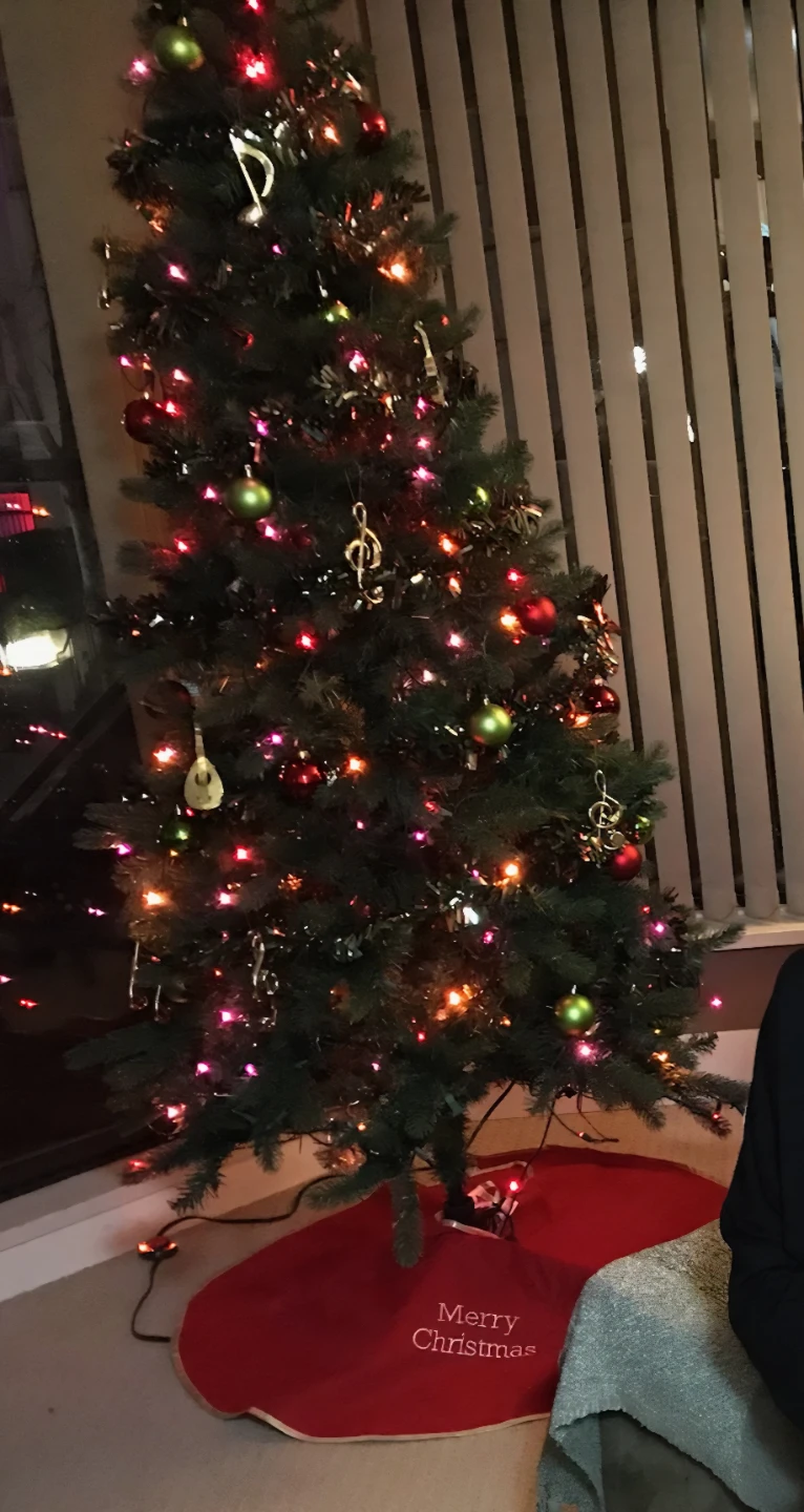 Artificial Christmas Tree with Ornaments and Lights