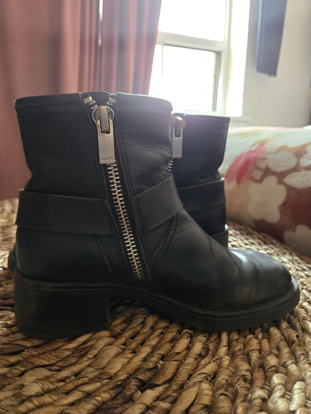 Black Leather Moto Boots - photo 3