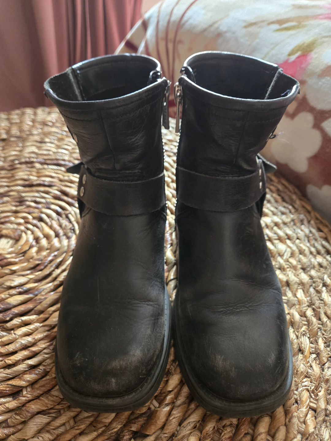 Black Leather Moto Boots - photo 4
