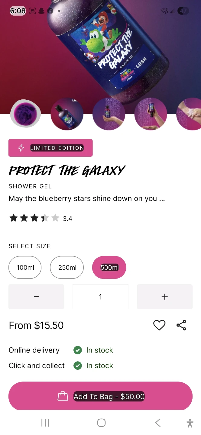 Lush Protect The Galaxy Shower Gel 500ml