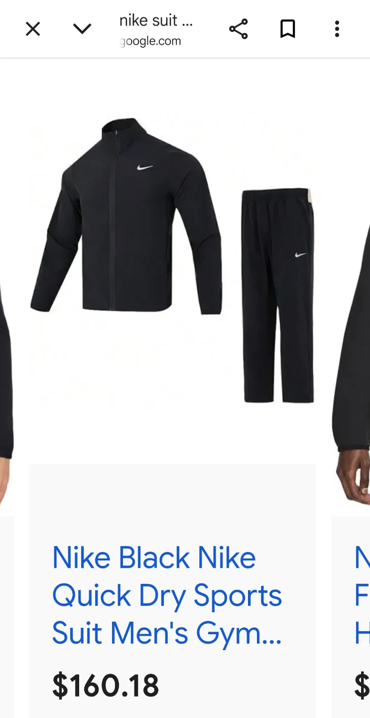 Nike Black Sports Suit Men's