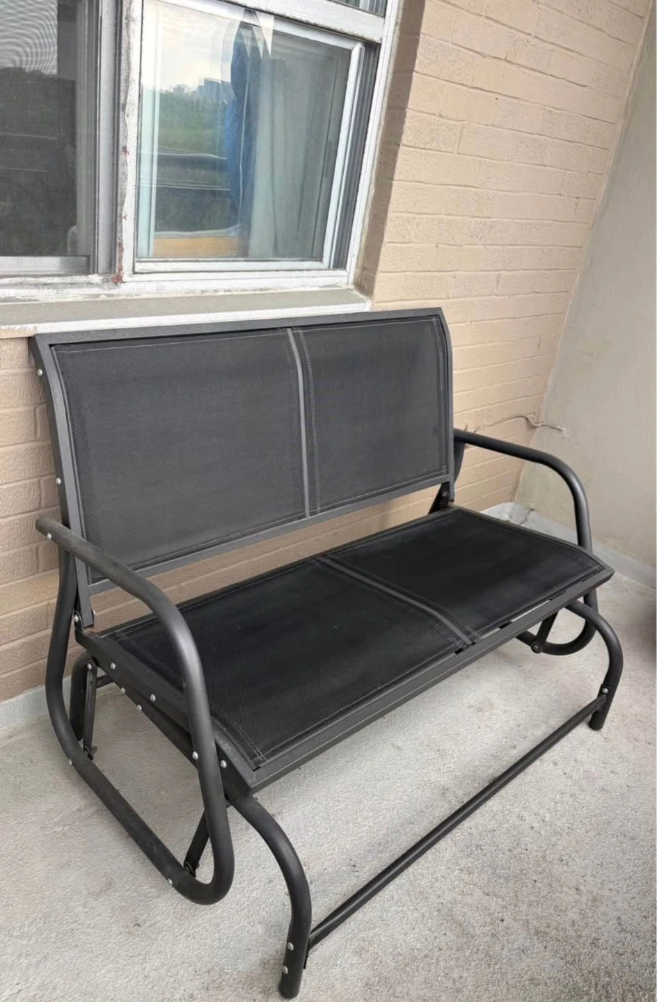 Black Outdoor Glider Bench