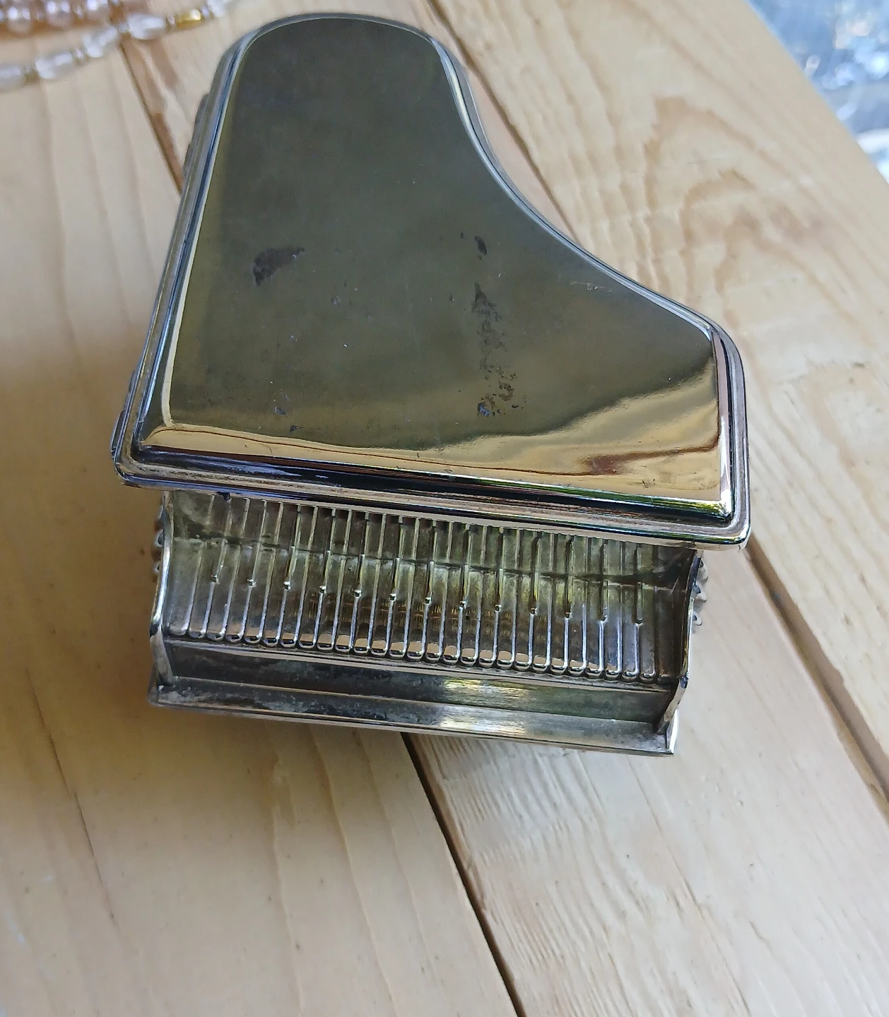 Silver Grand Piano Trinket Box
