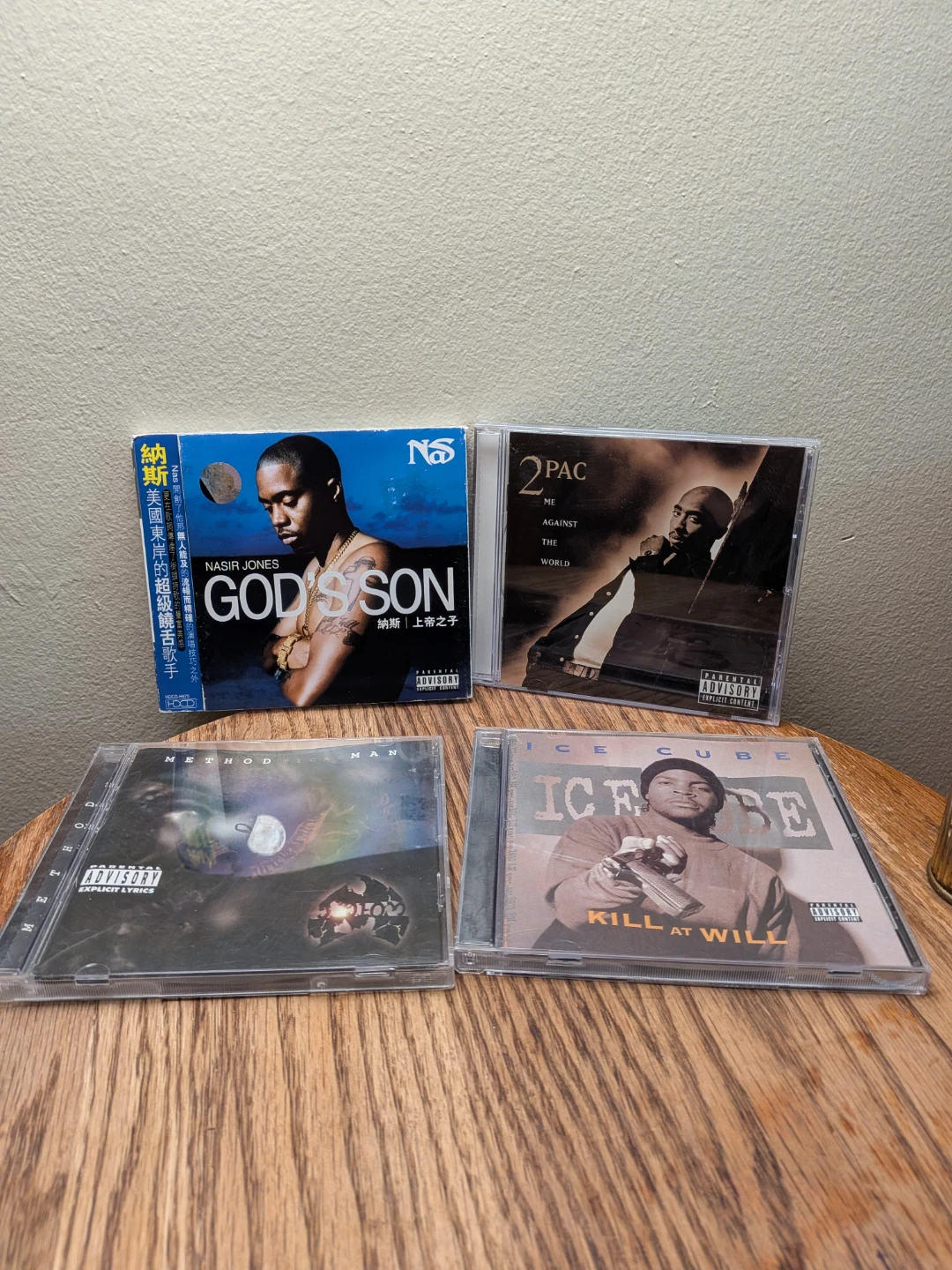 4 Hip Hop CDs: 2Pac, Nas, Method Man, Ice Cube