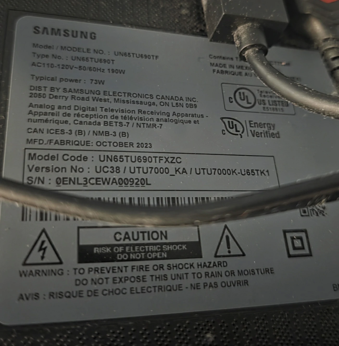 Samsung UN65TU690T TV for sale  +  TV stand. - photo 3