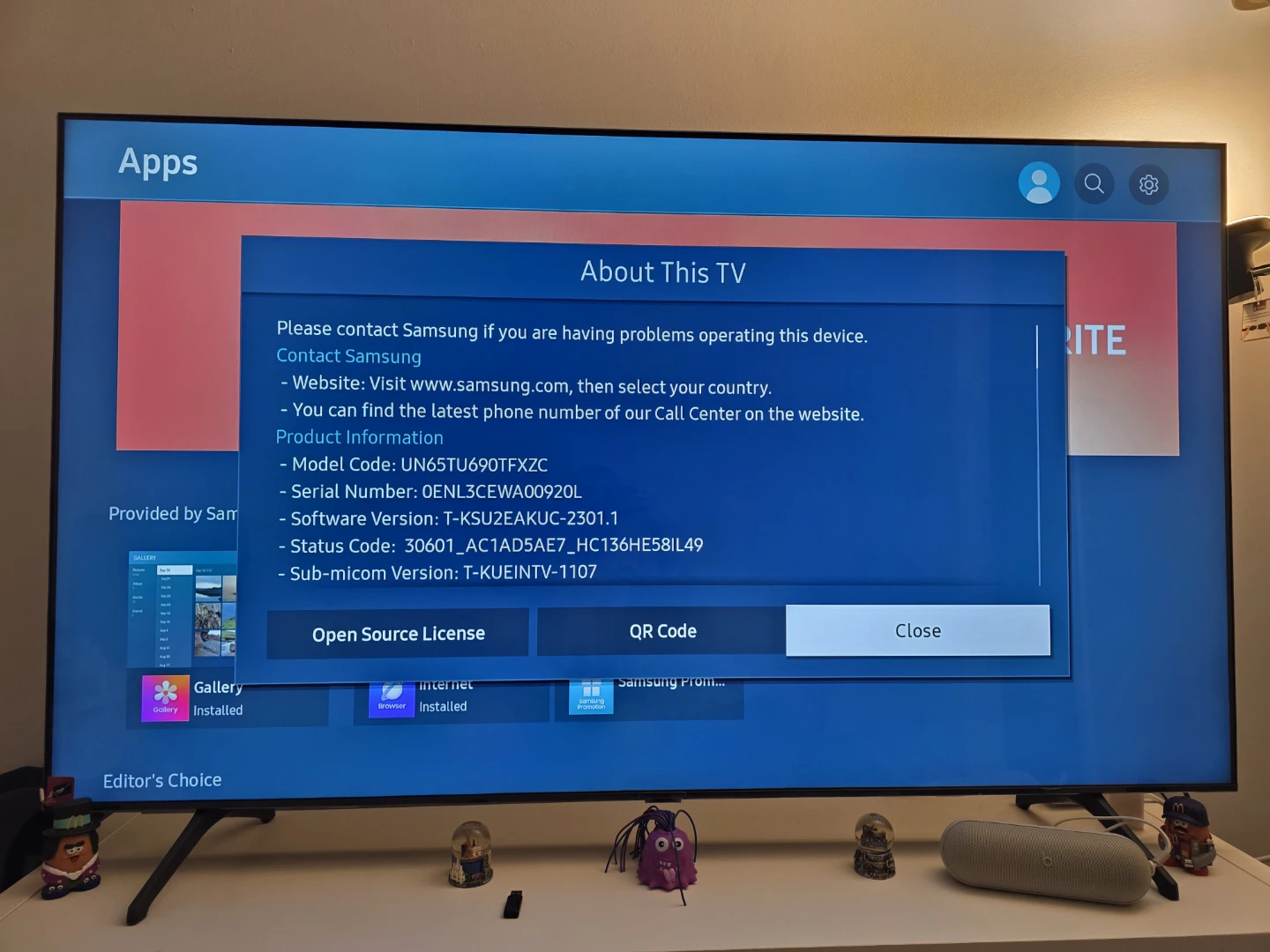 Samsung UN65TU690T TV for sale  +  TV stand. - photo 5