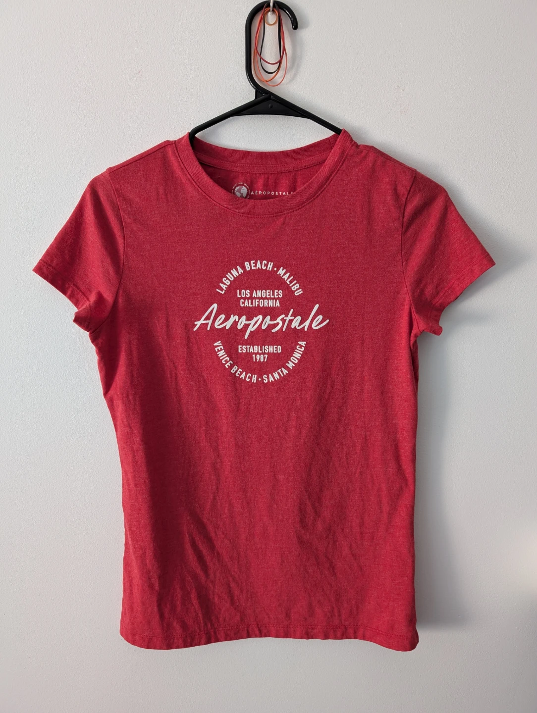 Aeropostale California Crewneck Hip Surfer Red T-Shirt ptp 16.5"