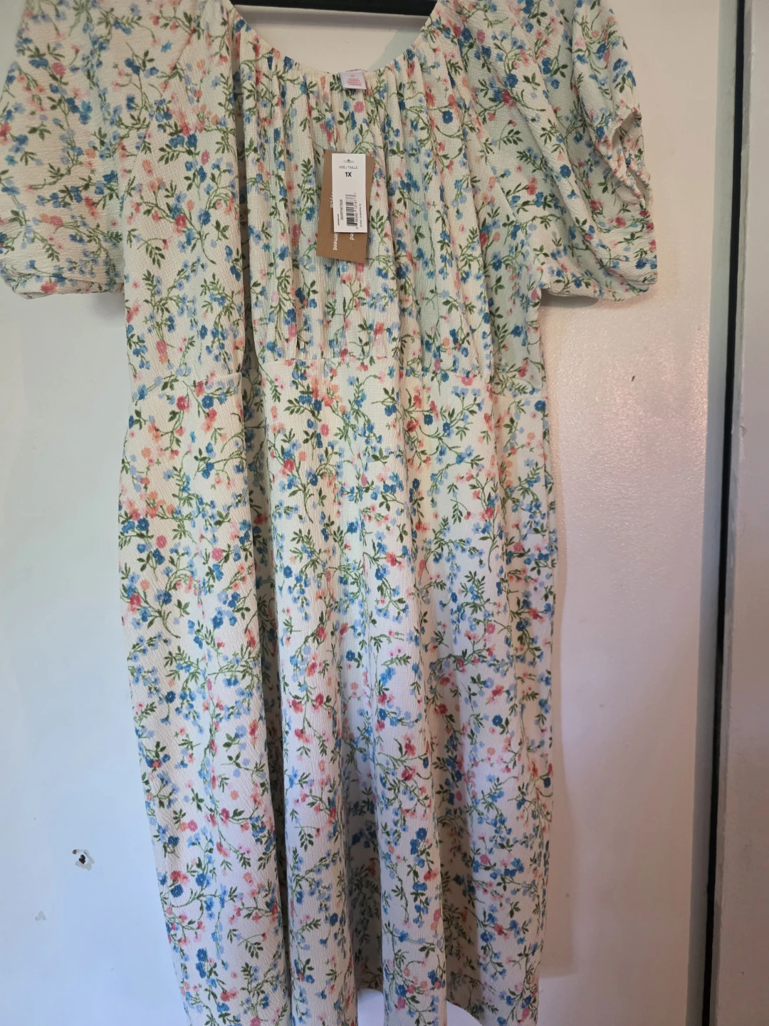 Floral Puff Sleeve Maxi Dress - Size 1X - photo 2