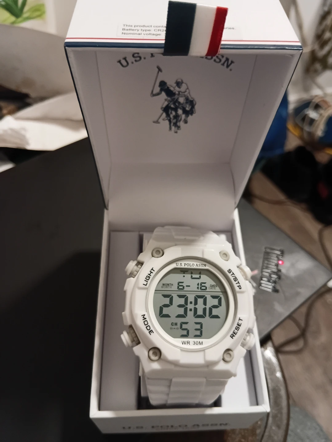 U.S. Polo Assn. White Digital Watch
