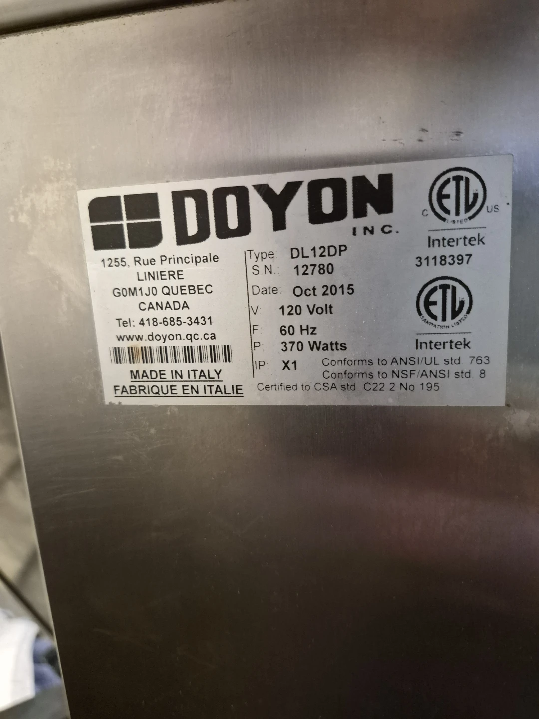 Doyon DL12DP Dough Sheeter