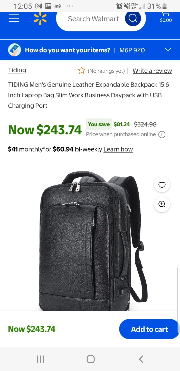 Tiding Men's Genuine Leather Expandable Laptop Bag - photo 2