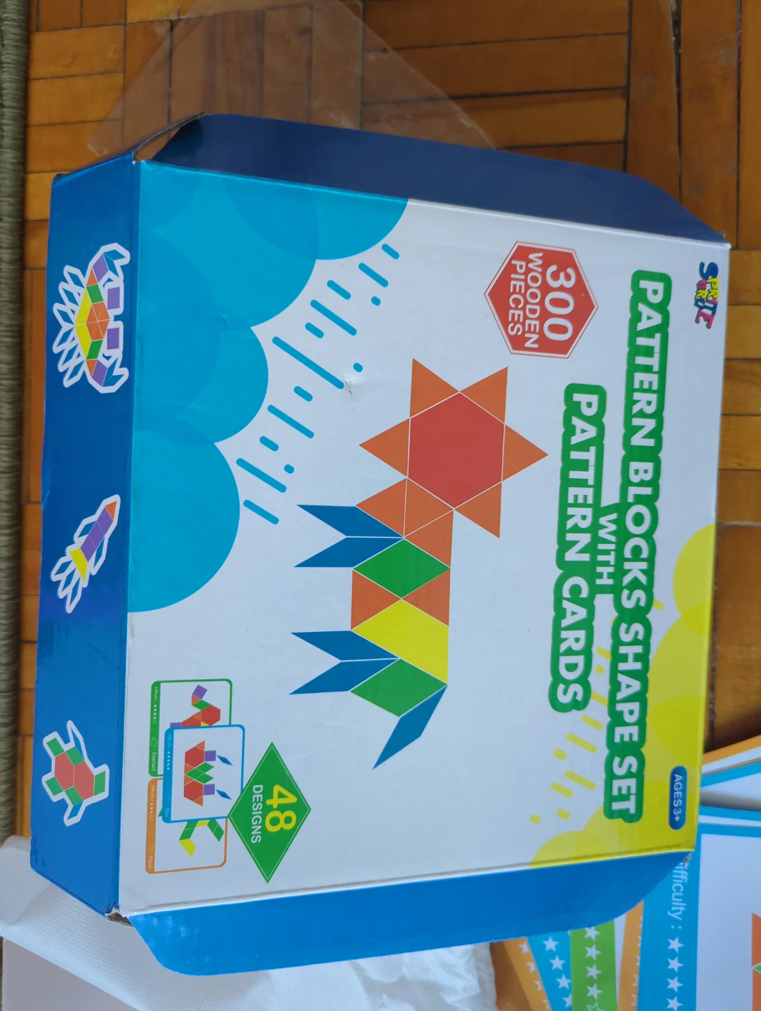 Smart Fun Pattern Blocks Shape Set with Pattern Cards