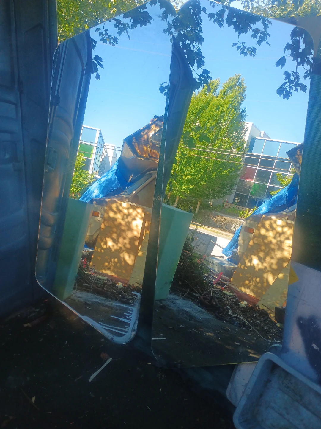 Curved Mirror Panels x 2