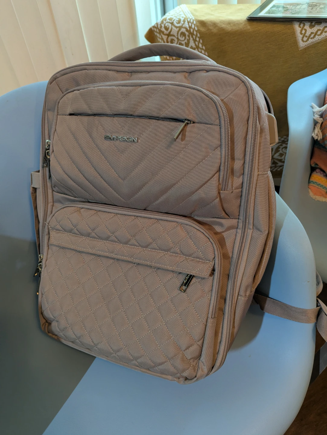Quilted Backpack laptop travel bag