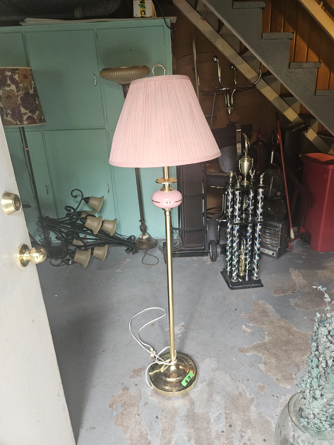 Pink Floor Lamp with Gold Accents - photo 2