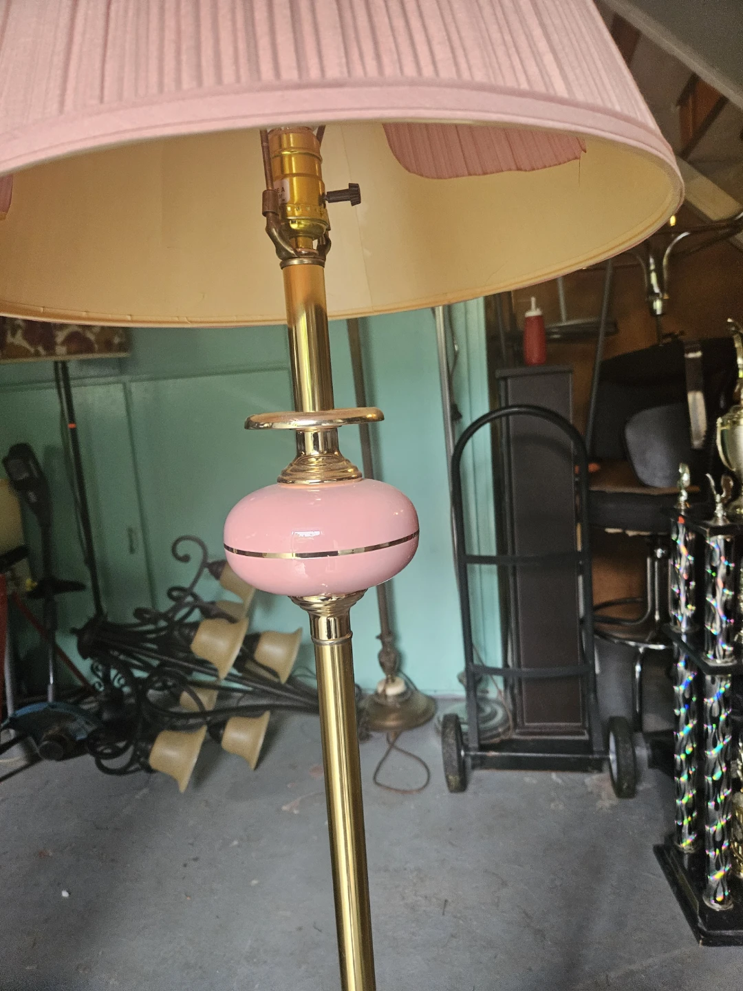 Pink Floor Lamp with Gold Accents - photo 3