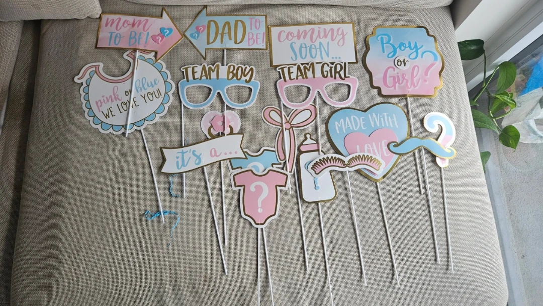 Gender Reveal Party Photo Booth Props and Decorations