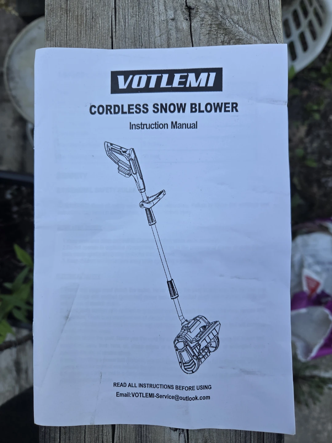 Votlemi 40V Cordless Electric Snow Blower Shovel 13" - photo 2