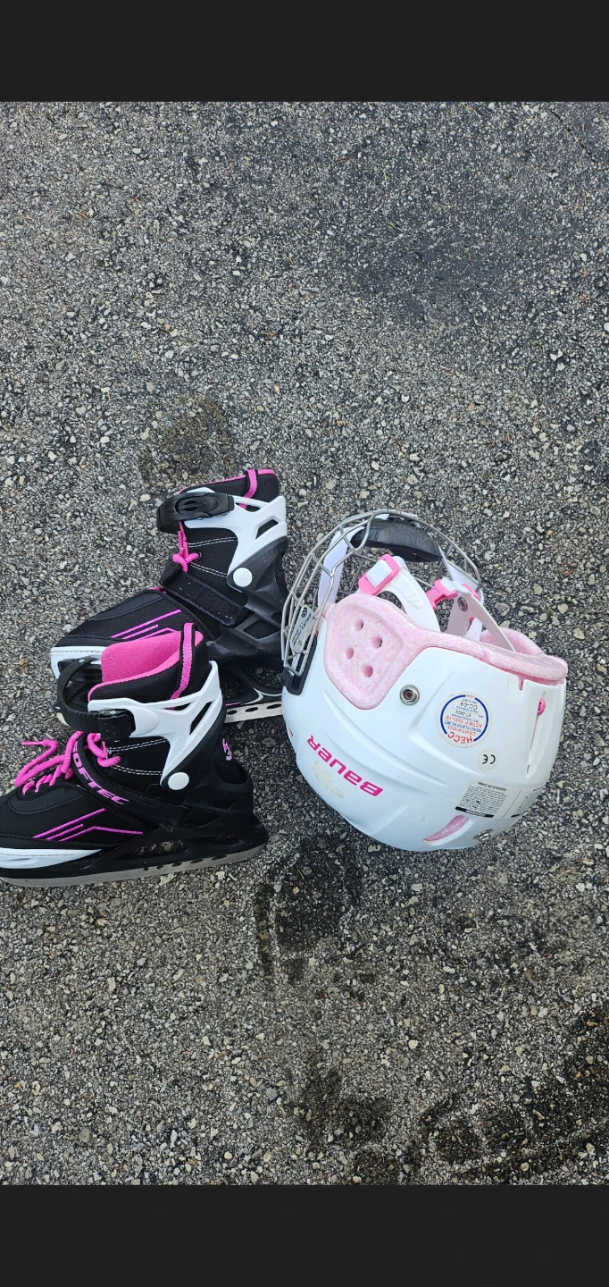 Ice Skates and Helmet Set