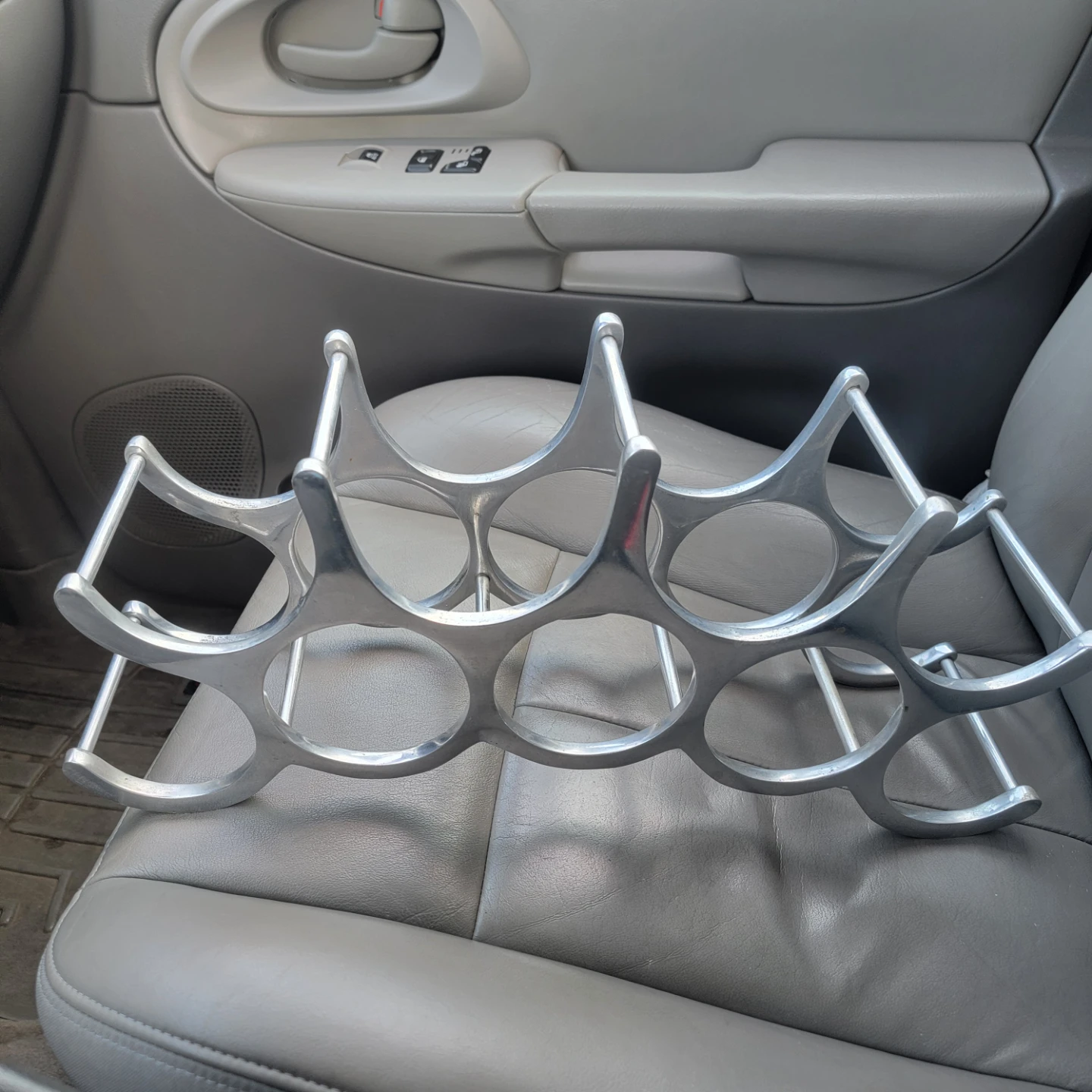 Silver 9-Bottle Wine Rack