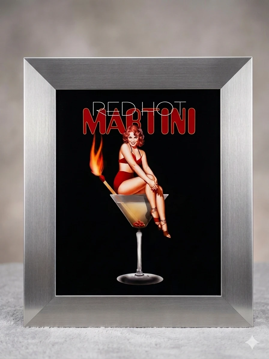 Red Hot Martini Framed Art Print