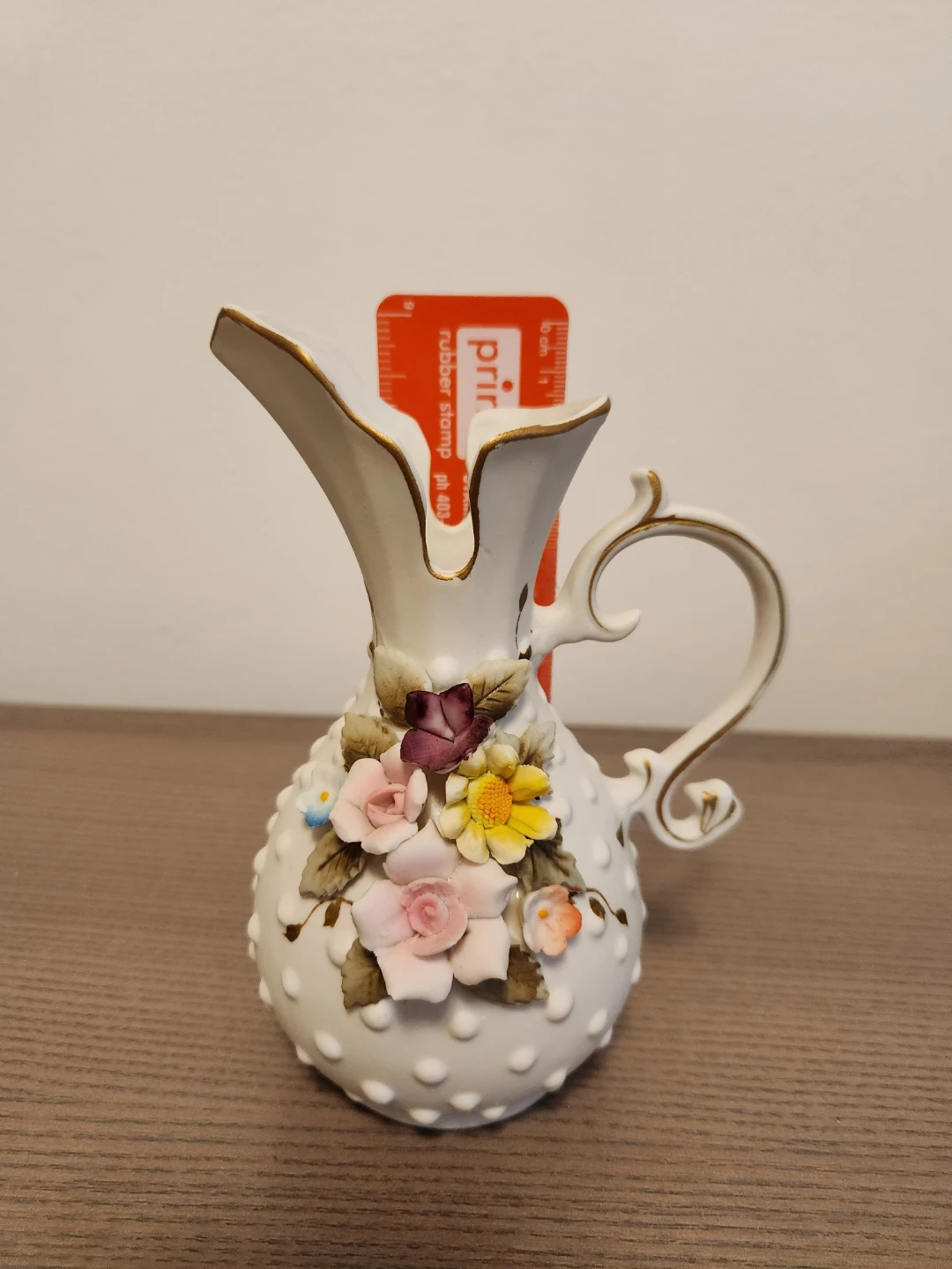Decorative Ceramic Pitcher with Floral Embellishments - photo 2