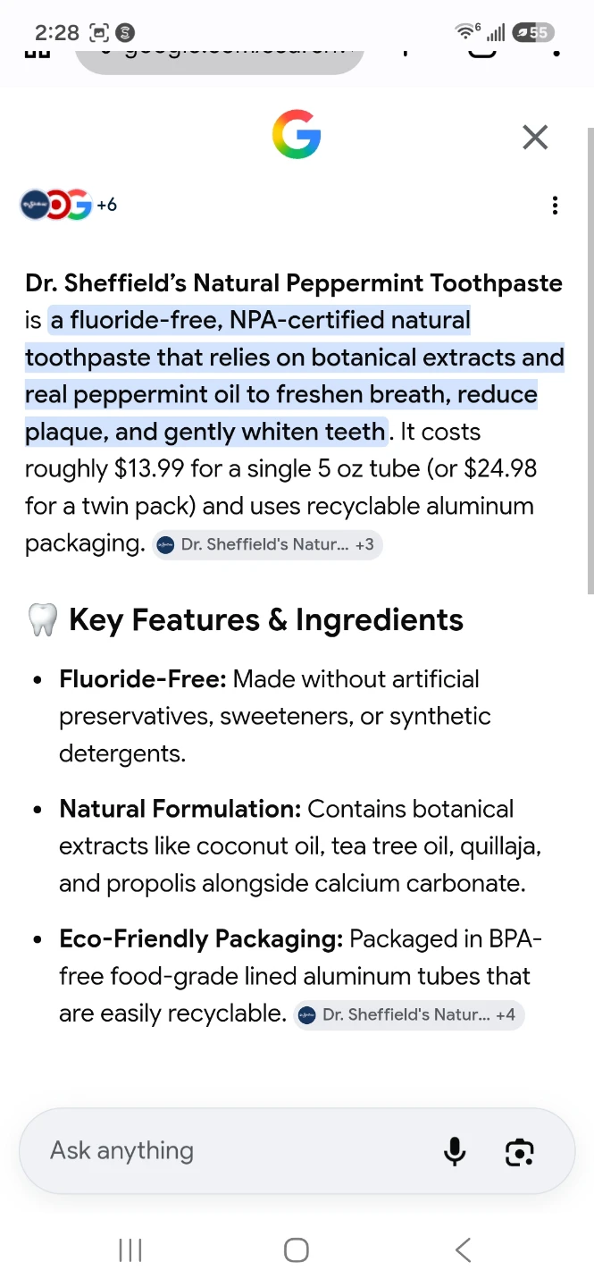 Dr. Sheffield's Peppermint Toothpaste ⚽️ - photo 3