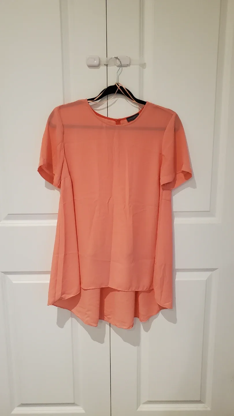 Peach High-Low Blouse