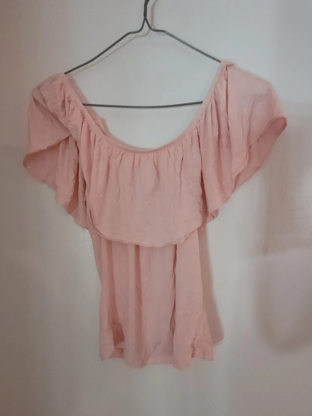 Pink Off-the-Shoulder Ruffle Top