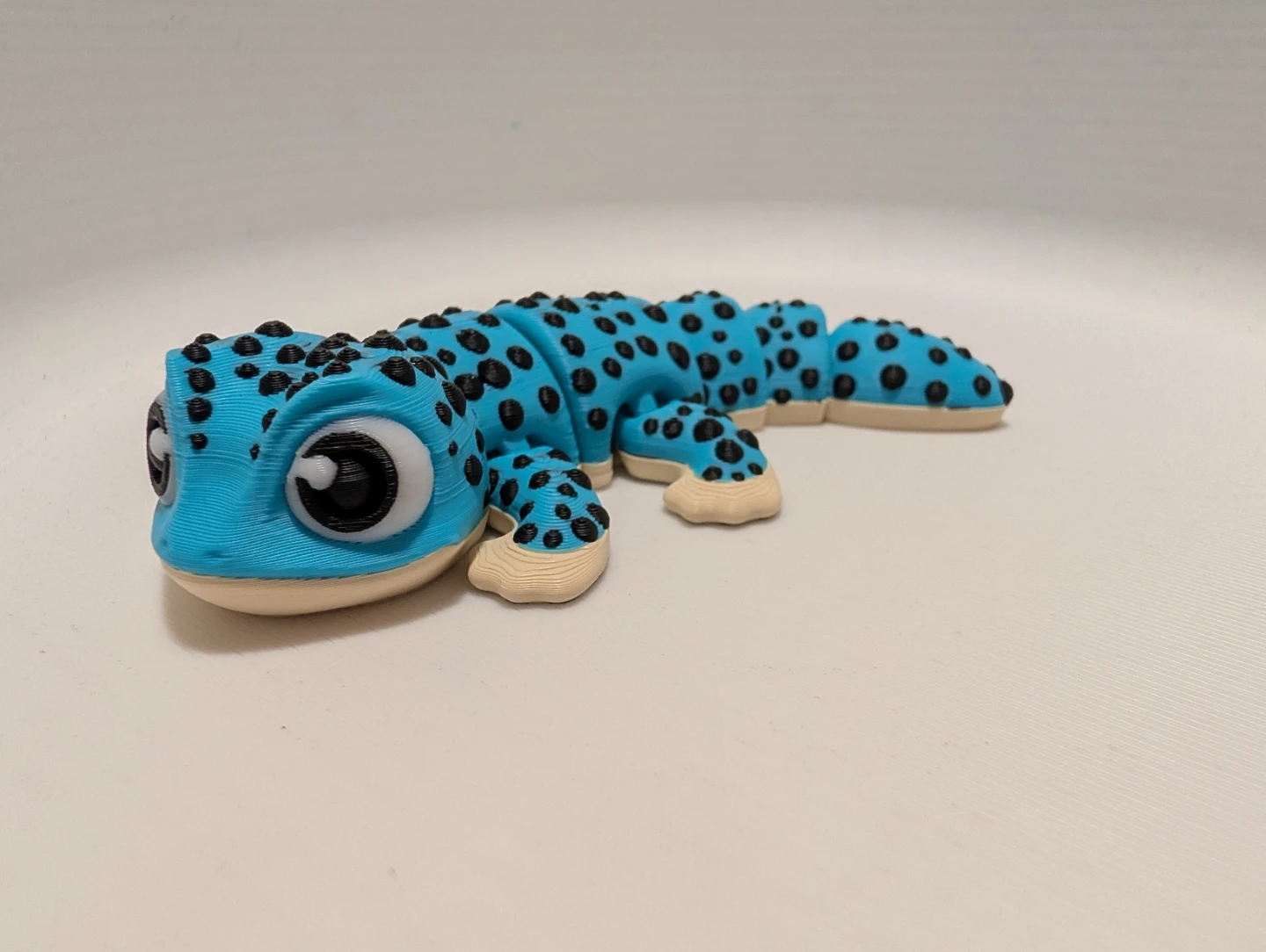 Handmade Blue Articulated Gecko Toy
