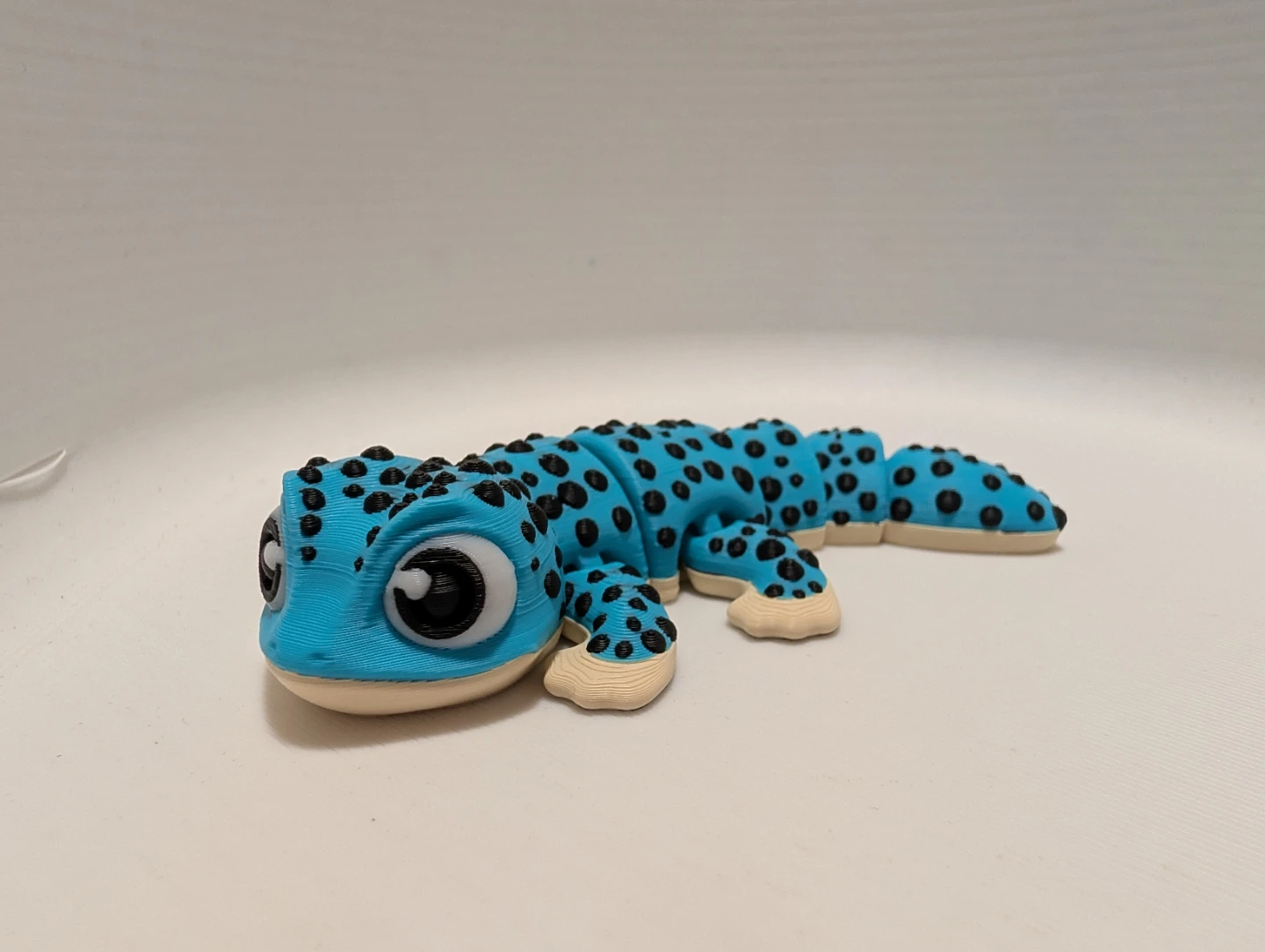 Handmade Blue Articulated Gecko Toy - photo 2