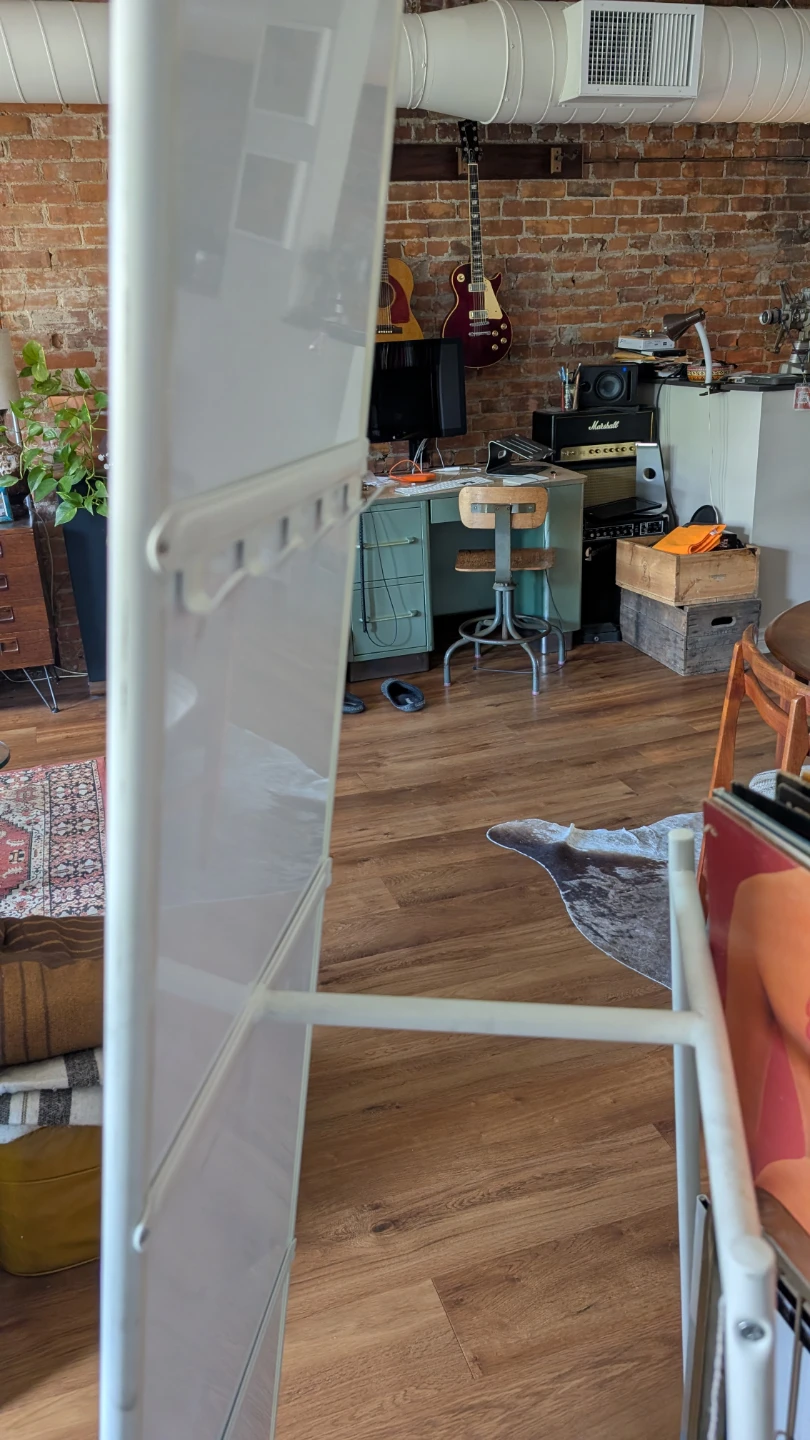White Floor Mirror with Stand - photo 3
