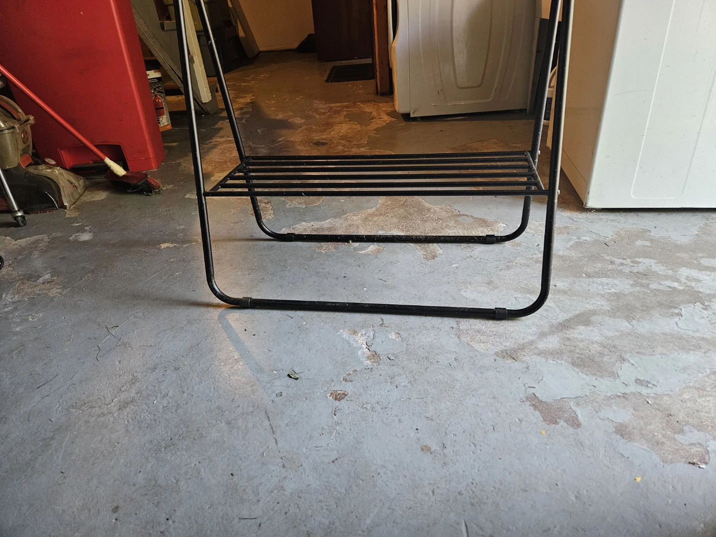Black metal garment rack with shelf - photo 3