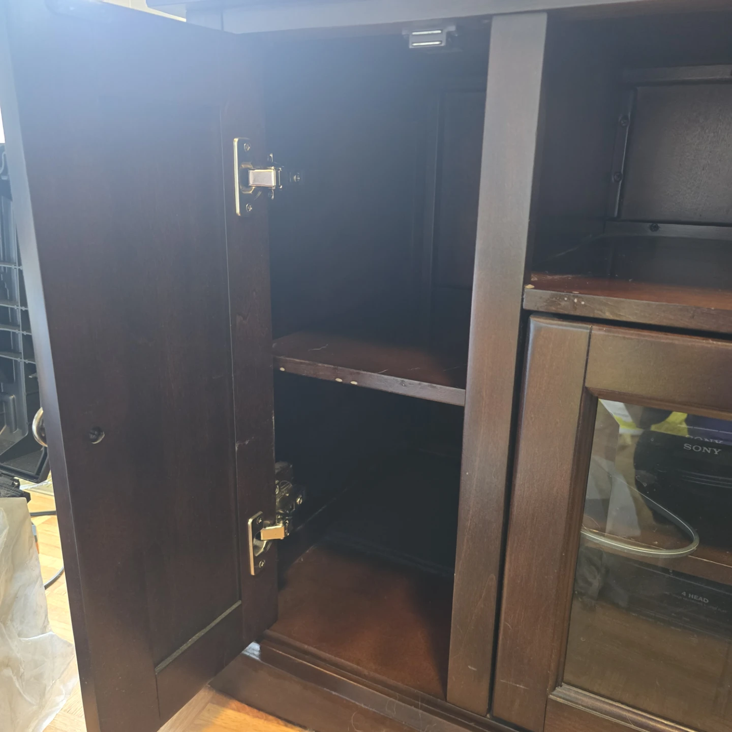 Dark Wood Media Console TV Stand - photo 2