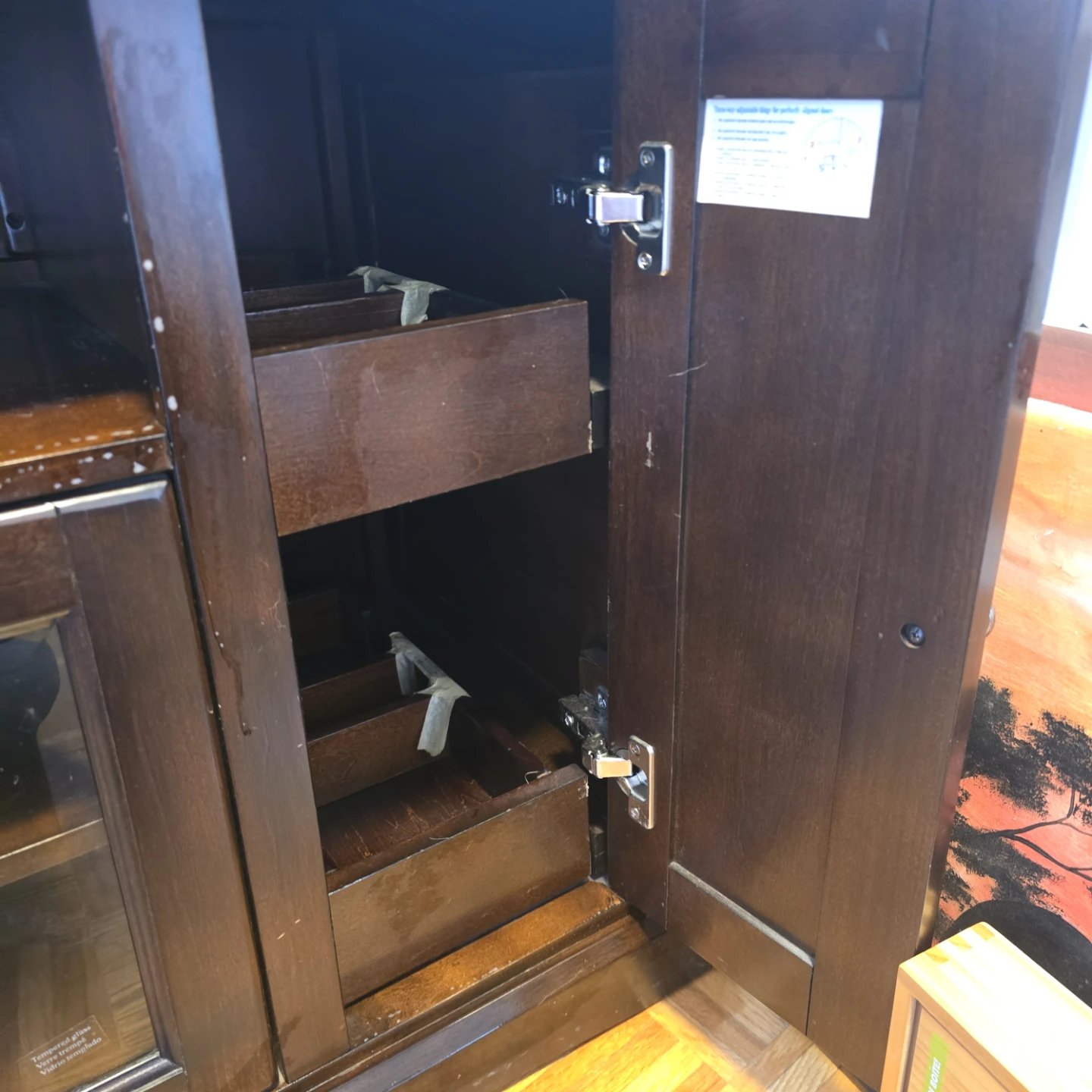 Dark Wood Media Console TV Stand - photo 4