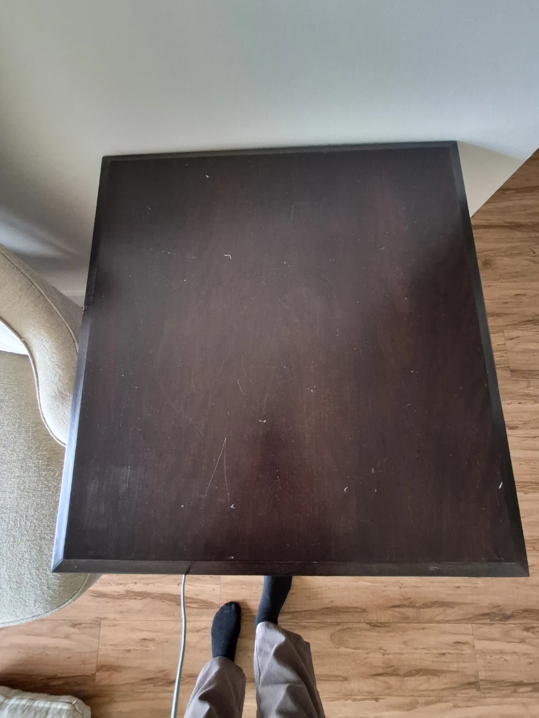 Dark Wood End Table with Drawer - photo 4