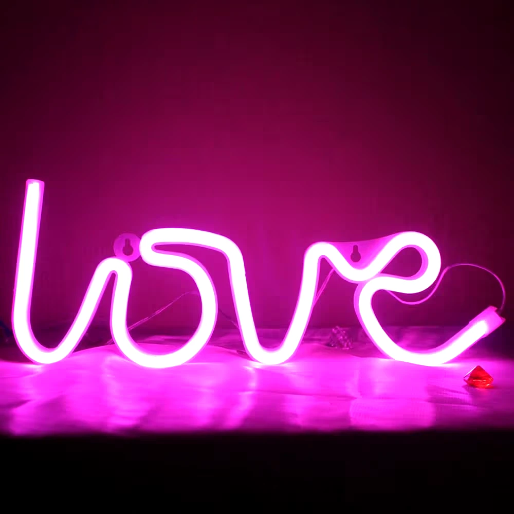 Pink Neon 'Love' Sign