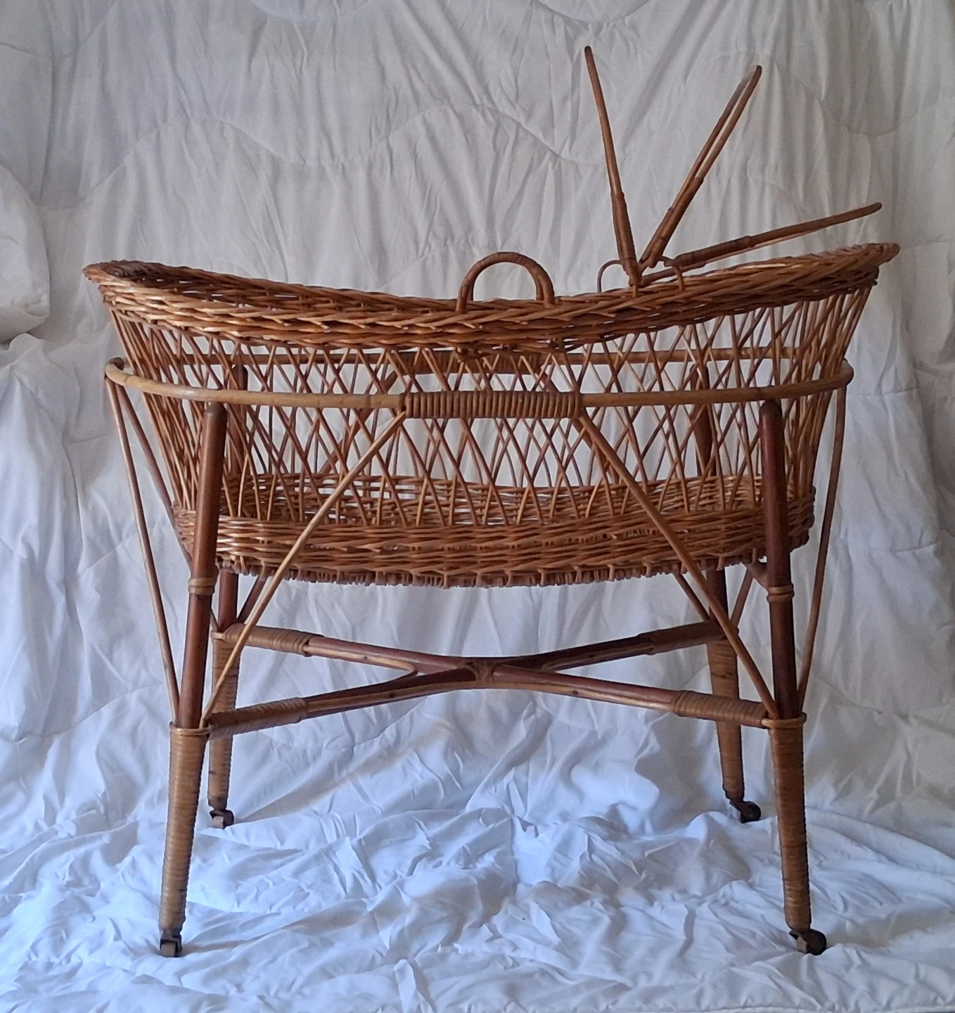 Vintage Wicker Bassinet