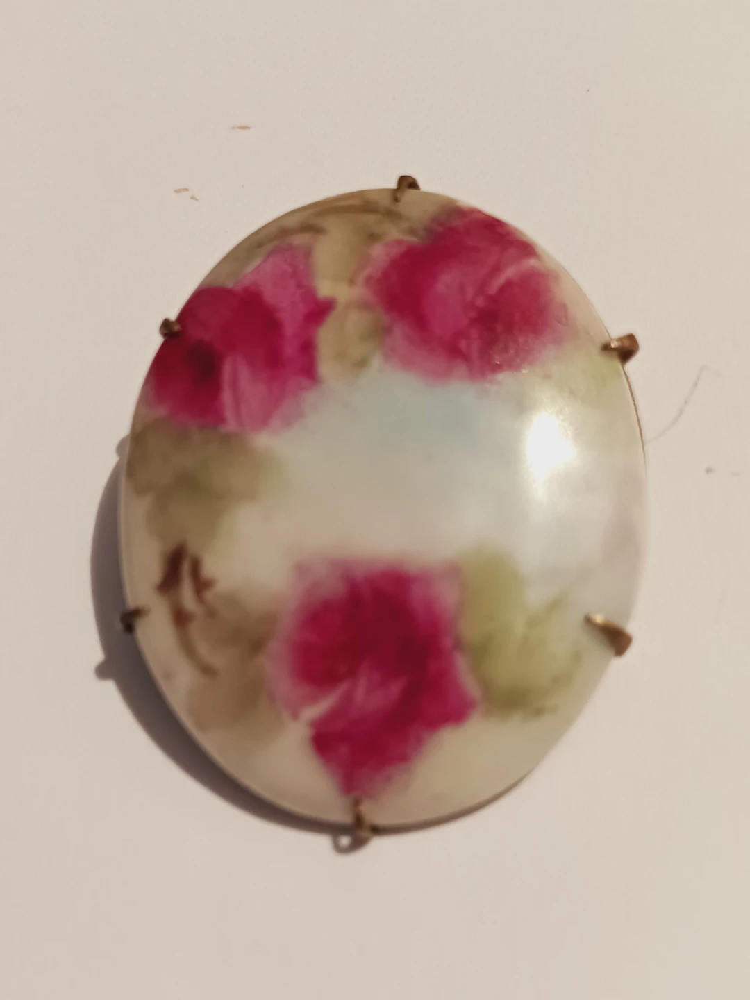 Antique Hand Painted🌹Roses Floral Brooch - photo 2