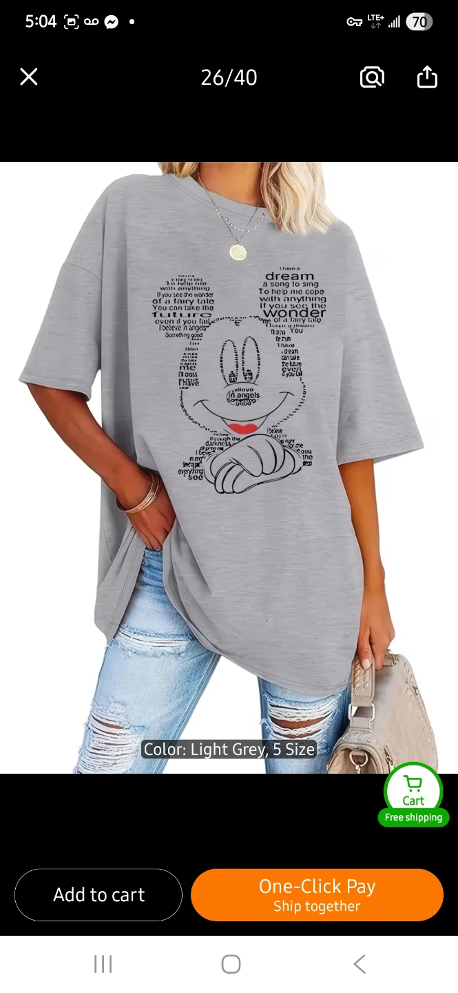 NEW Oversized (XL Sizes) Mickey Mouse Graphic T-Shirt 🐭