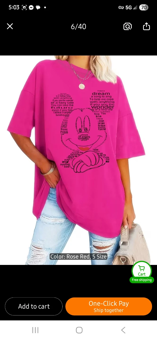 NEW Oversized (XL Sizes) Mickey Mouse Graphic T-Shirt 🐭 - photo 5
