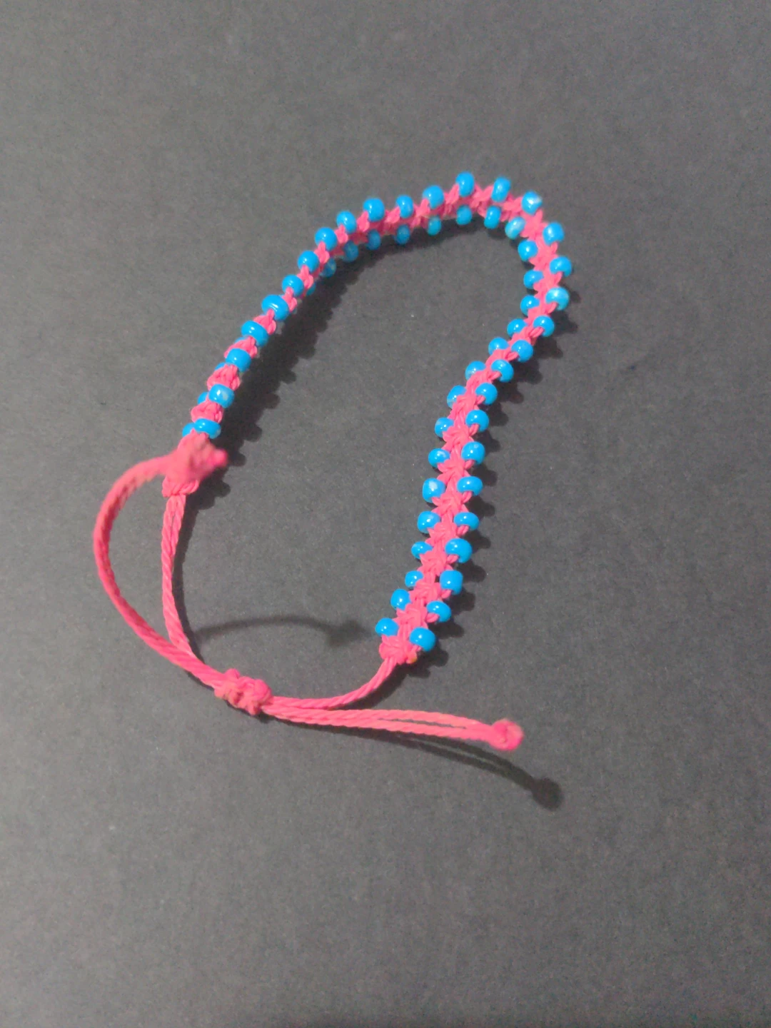 Pink and Blue Beaded Bracelet