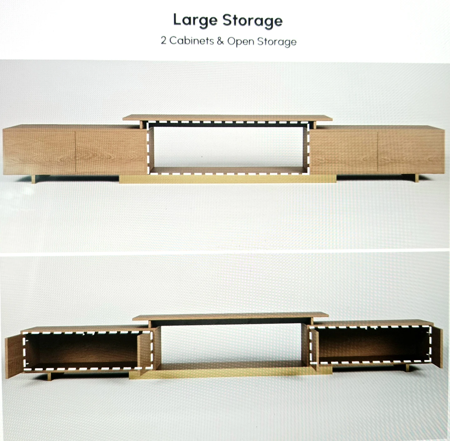 5ft-9ft Extendable Media Console TV Stand with Storage - photo 4
