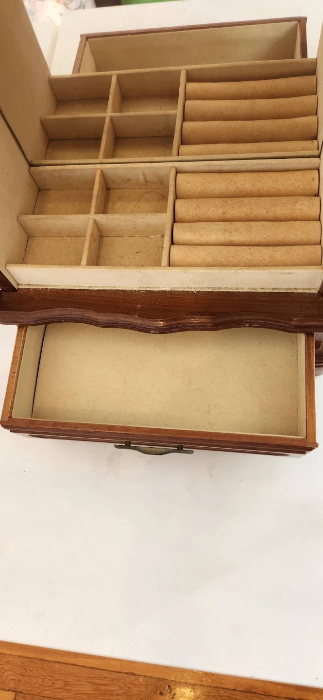 Wooden Jewelry Box with Mirror and Drawers - photo 3