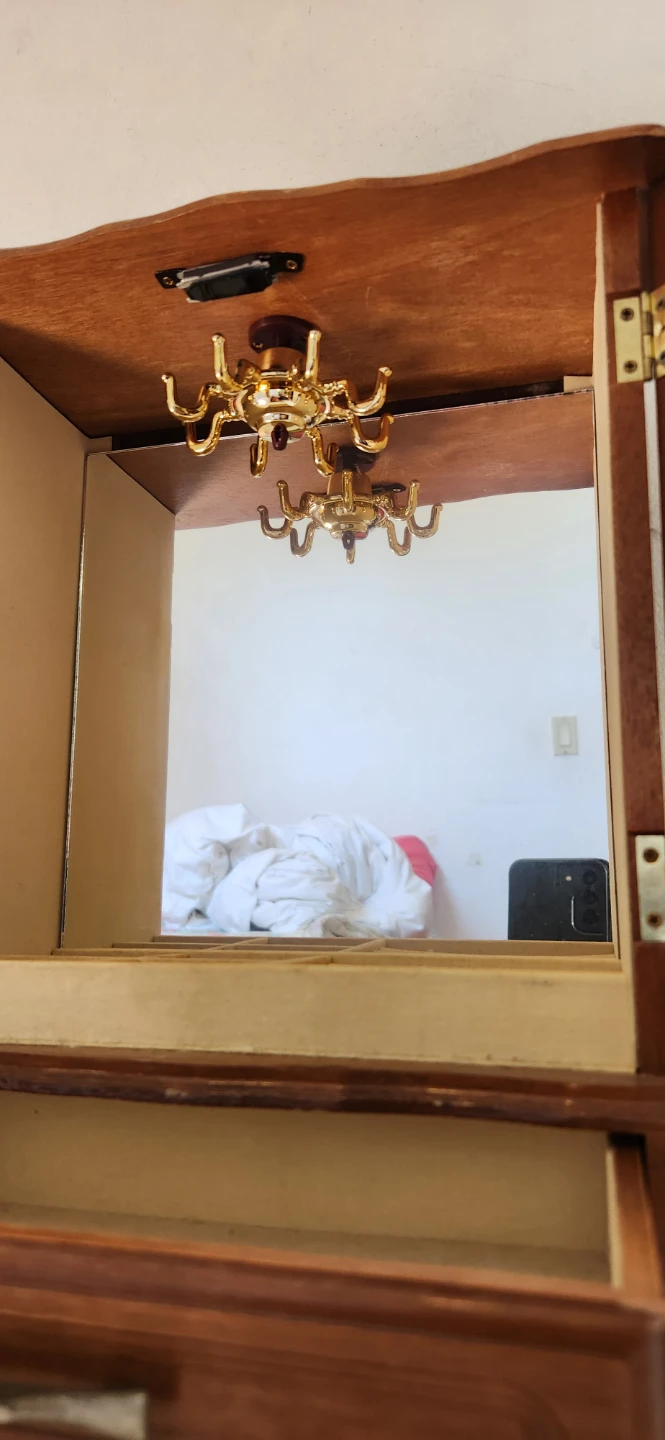 Wooden Jewelry Box with Mirror and Drawers - photo 4