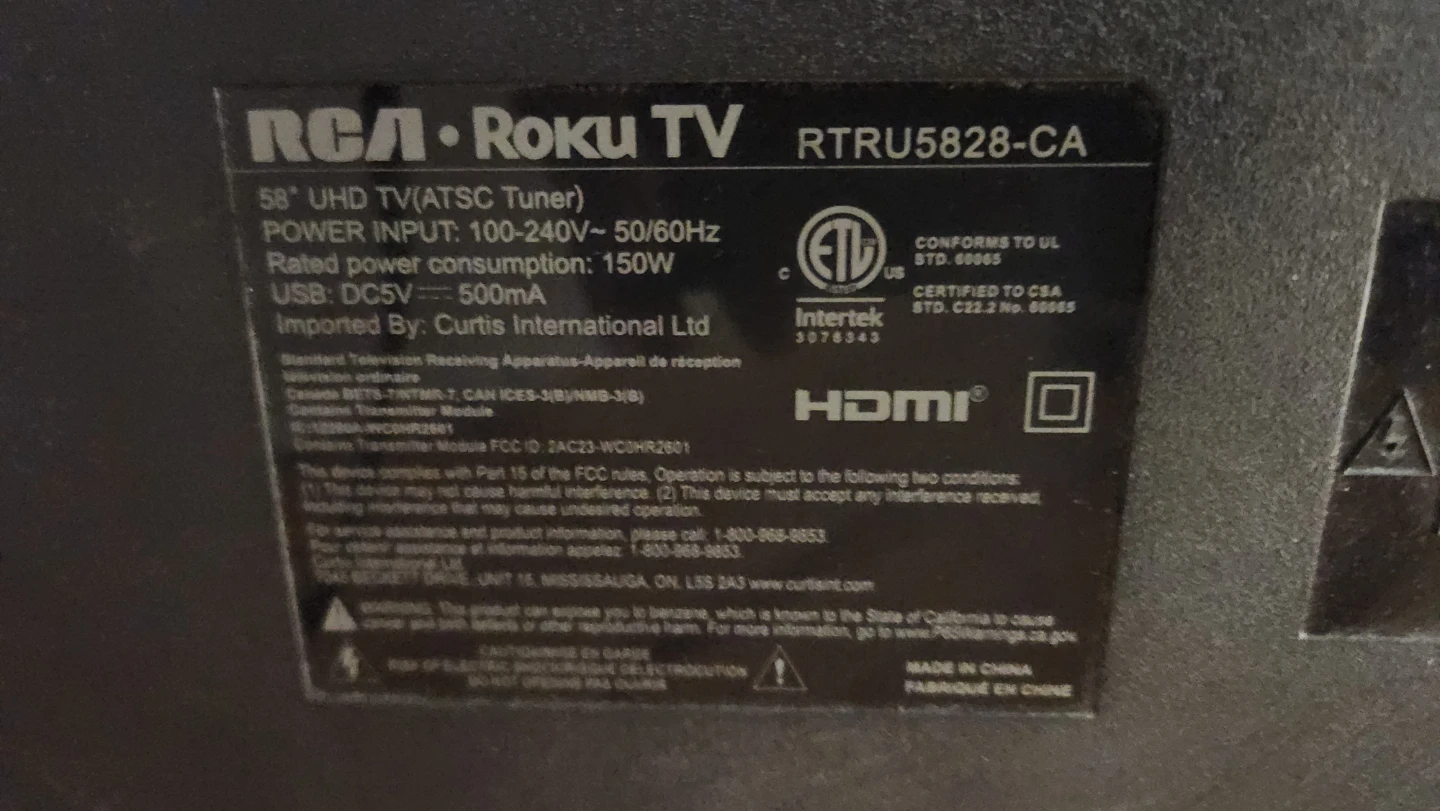 RCA 58" Roku TV RTRU5828-CA UHD Smart TV - photo 3