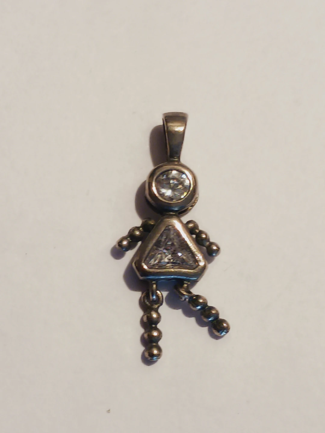 Sterling Silver 925  Charm Pendant with Cubic Zirconia
