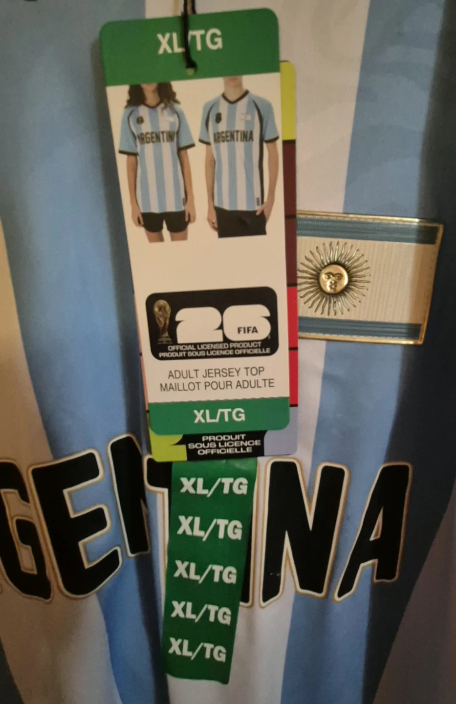 FIFA 2026 WORLD CUP MENS XL ARGENTINA T-SHIRT JERSEY - photo 2