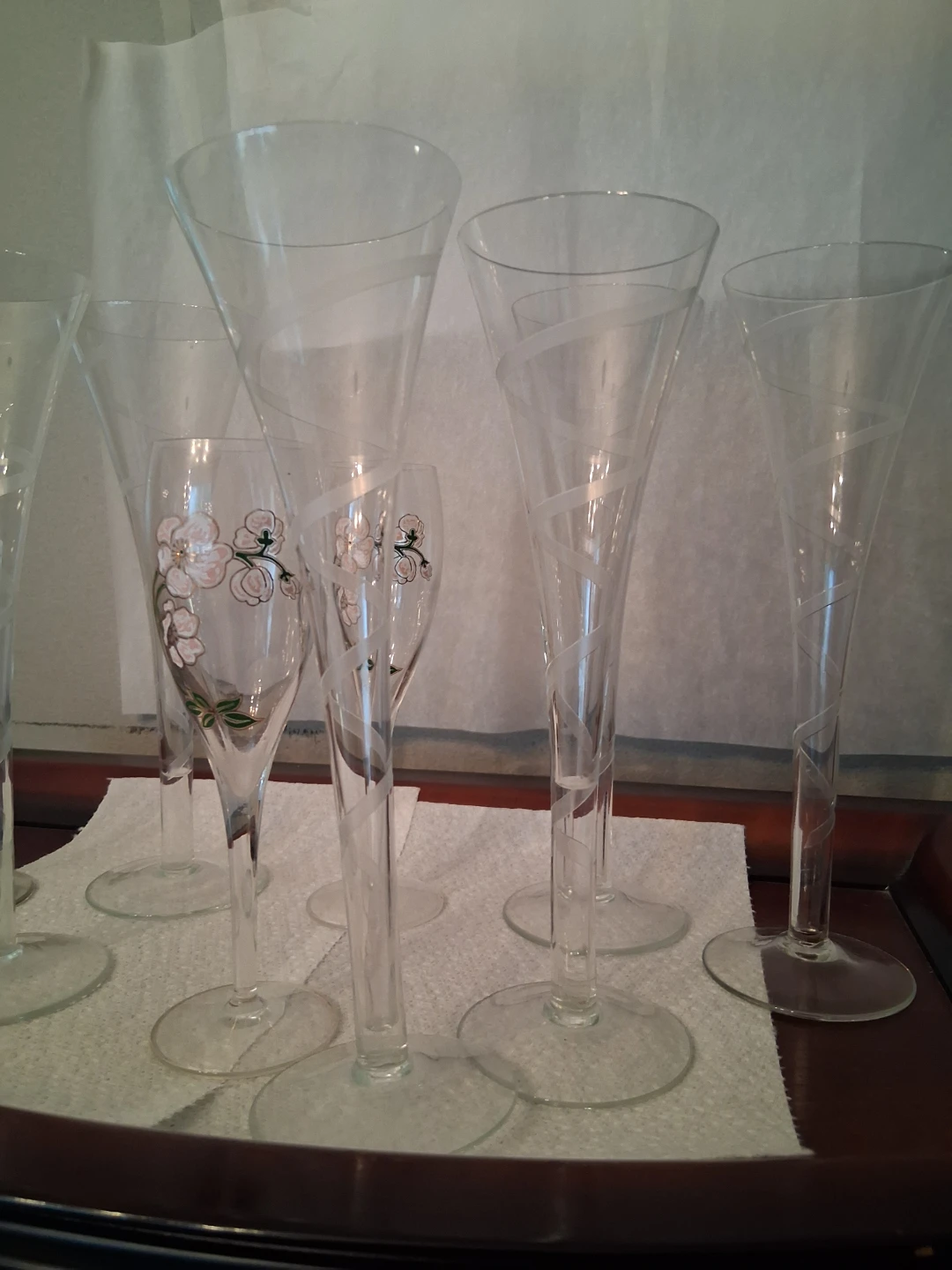 Set of 7 Tall Flute Glasses