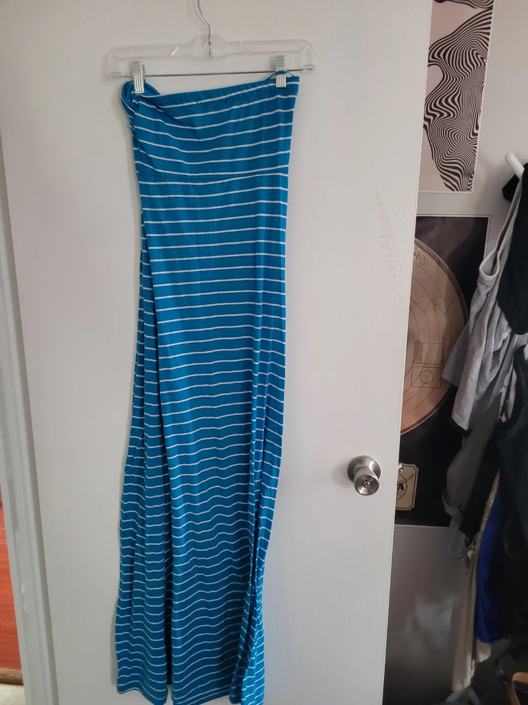 Blue and white striped maxi dress - photo 3